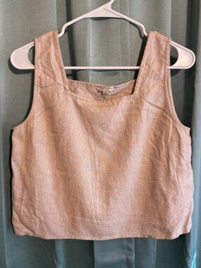 Lucky Brand Linen Set Small Blush Pink Crop Tank & Drawstring Shorts